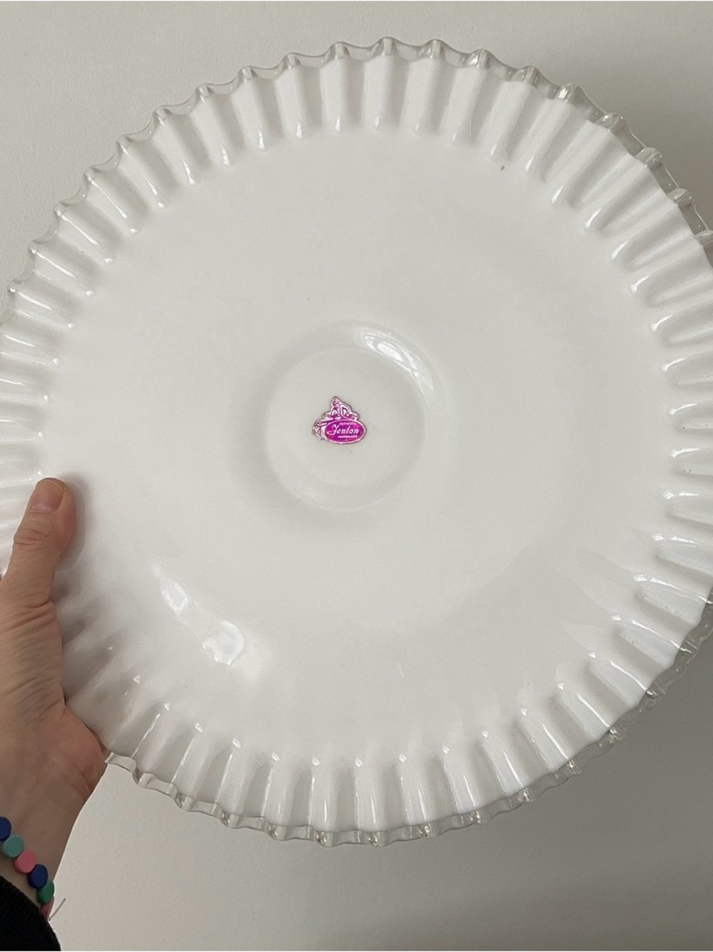 Fenton Art Glass Silver Crest Low Footed Cake Plate Stand 5813SC